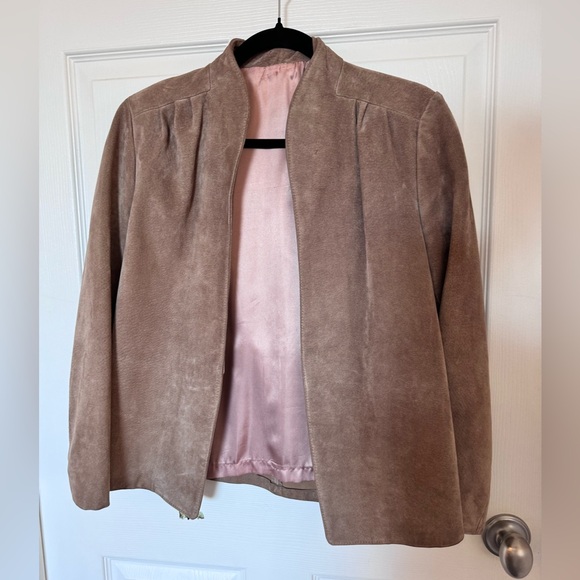 Light Brown Suede Blazer Vintage Small Excellent Condition - Picture 1 of 7